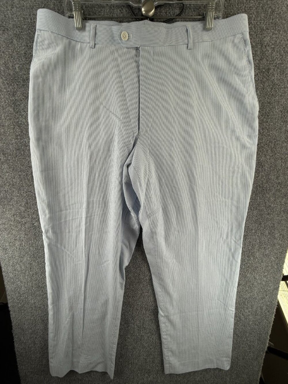 NWD Alan Flusser Cotton Striped Blue Pants Men 38x30 Pockets Casual Chino Light